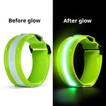 Night Running Armband LED Light Outdoor Sports USB Rechargeable Safety Belt Arm Leg Warning Wristband Cycling Bike Bicycle Light