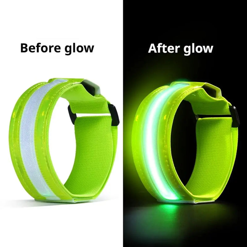 Night Running Armband LED Light Outdoor Sports USB Rechargeable Safety Belt Arm Leg Warning Wristband Cycling Bike Bicycle Light