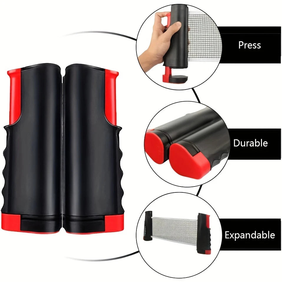 Ping Pong Paddle Set, Portable Table Tennis Set with Retractable Net & Carry Bag,40+ Ping-Pong Balls