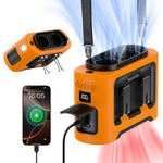 Socool 14500mAh Portable Waist Fan Dual Airflow Outlet Turbo Motors with Four Clips Emergency Flashlight Power Bank