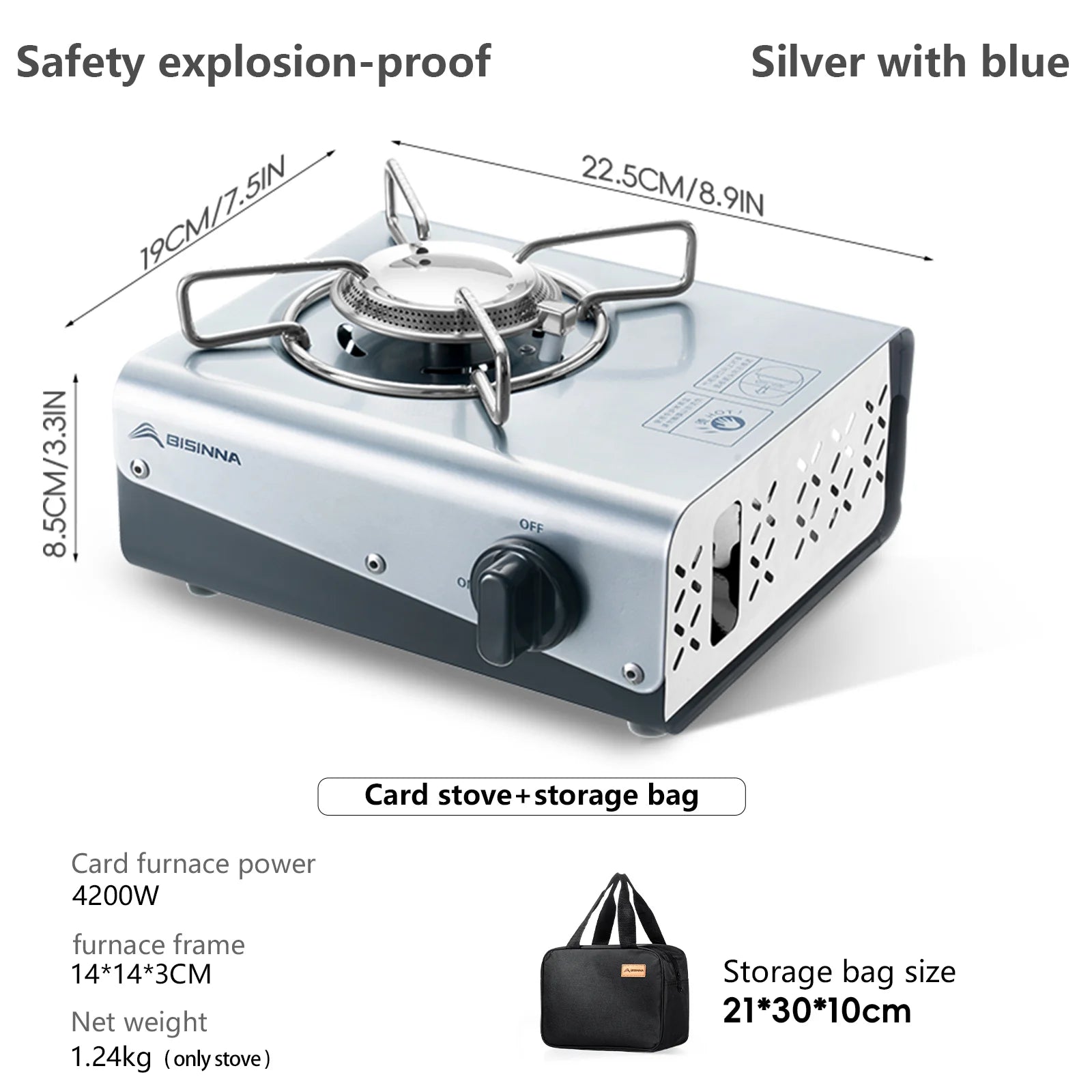 BISINNA Camping Gas Burner Portable Gas Cassette Stove 4200W