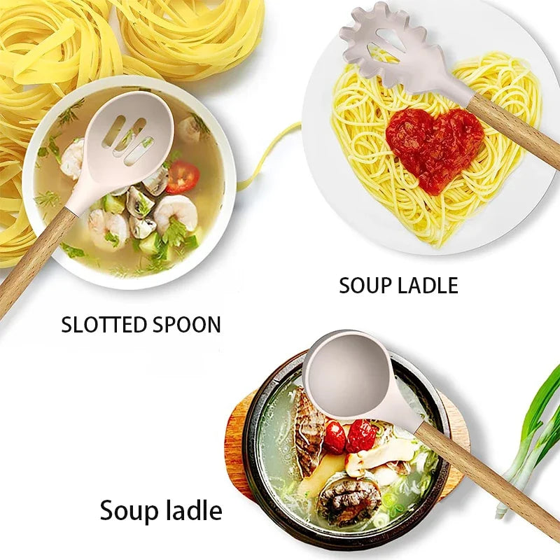 MasterBro 36pcs silicone utensil cooking set with holder
