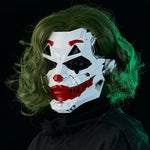 Cyberpunk Clown Mask with Braids – 2D Resin Cosplay Mask, Halloween Anime Role-Playing Prop, Costume Gift & Toy