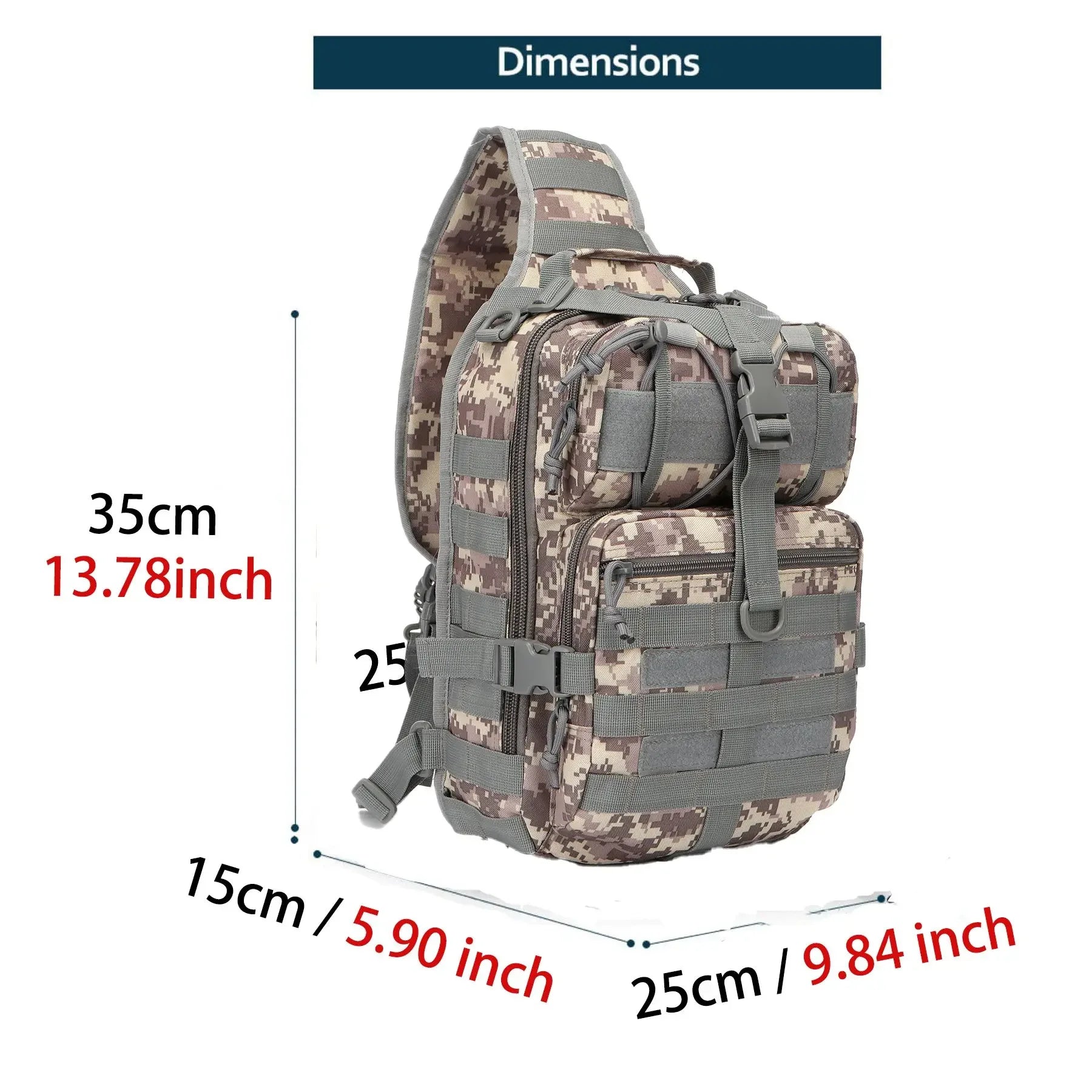 Tactical Assault Pack Sling Camping Backpack EDC Rucksack Bag