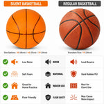 Basketball Training Mat + Silent Balls Set, Sizes 3 5 7, Indoor Practice & Coordination