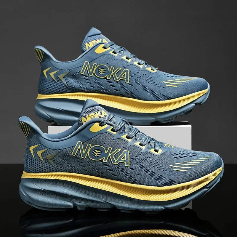 Men's Running Shoes Jogging Breathable Mesh Cushioning Non-Slip Outdoor Luxury Shoes Couple Trainer Race Sneakers Off-road Shoes
