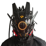 Cyberpunk LED Mask – Round Light-Up Woven Face Mask, Futuristic Cosplay & Role-Playing Accessory for Halloween Parties, Music Festivals & Events