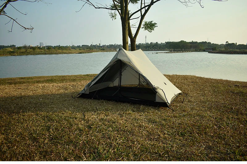 Aricxi tent 2 Person Outdoor Ultralight Camping Tent 3 Season Professional 15D Silnylon Rodless Tent grey black