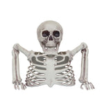 Halloween Skeleton Skull Ornament – Realistic Jointed Bone Prop for Courtyard, Garden & Grass Decorations