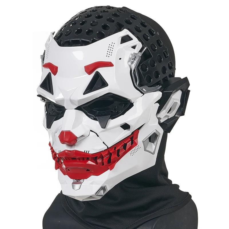 Cyberpunk Clown Mask with Braids – 2D Resin Cosplay Mask, Halloween Anime Role-Playing Prop, Costume Gift & Toy