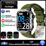 New Military Style Smart Watch Men's Flashlight Bluetooth Call & more features