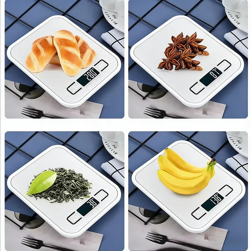 east Essentials Digital Kitchen Scale 10/5kg-1g LED Display Stainless Steel Panel Electronic Scales for Home Food Snacks Weighing Baking Tools