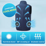 Lightweight Outdoor Cooling Vest - Men's 3-Speed 9-Blade Fan System for Camping, Fishing, Construction & Heat Relief