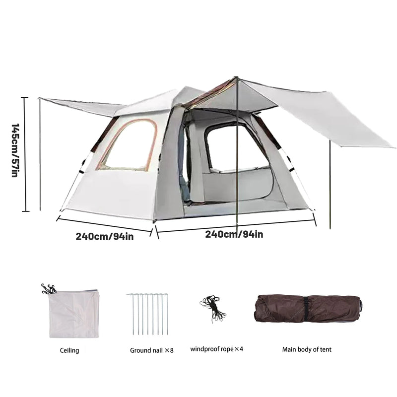 2–3 Person Pop-Up Camping Tent – Waterproof & Windproof with Carry Bag