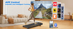 RAMYPOKET Walking Pad Treadmill with 9% Incline APP Control, 3-Window LED 2.5HP Under Desk Treadmill 120KG Capacity 1-8 Km/h Treadmill Running Machine