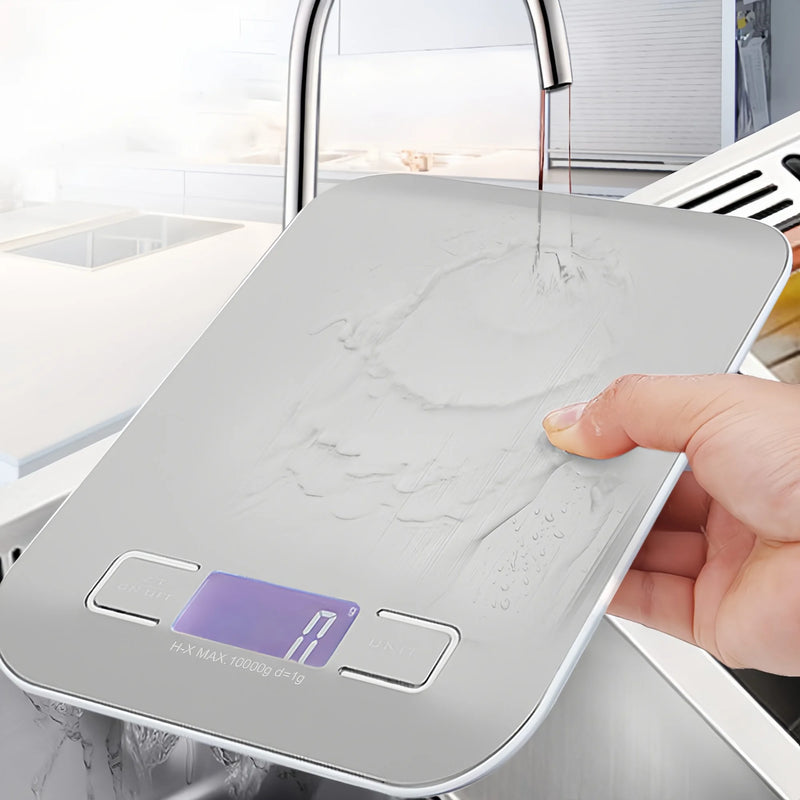 east Essentials Digital Kitchen Scale 10/5kg-1g LED Display Stainless Steel Panel Electronic Scales for Home Food Snacks Weighing Baking Tools