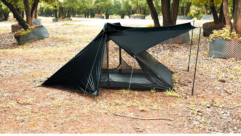 Aricxi tent 2 Person Outdoor Ultralight Camping Tent 3 Season Professional 15D Silnylon Rodless Tent grey black