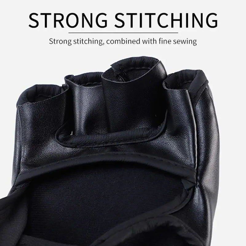 Half Finger Boxing Gloves Pu Leather Mma Fighting Kick Gloves Sanda Training Mma Taekwondo Boxing Sandbag Adult Tkd Fight G H6l5