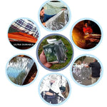 Emergency Thermal Poncho Blanket Lightweight Water-Resistant Windproof Sunshade Reusable First Aid Mat Pad Cover