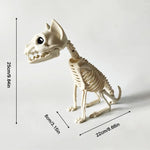 Halloween Animal Skeleton Cat & Dog Models – Realistic Horror Skeleton Ornaments for Haunted House, Garden & Party Decorations