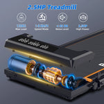 RAMYPOKET Walking Pad Treadmill with 9% Incline APP Control, 3-Window LED 2.5HP Under Desk Treadmill 120KG Capacity 1-8 Km/h Treadmill Running Machine
