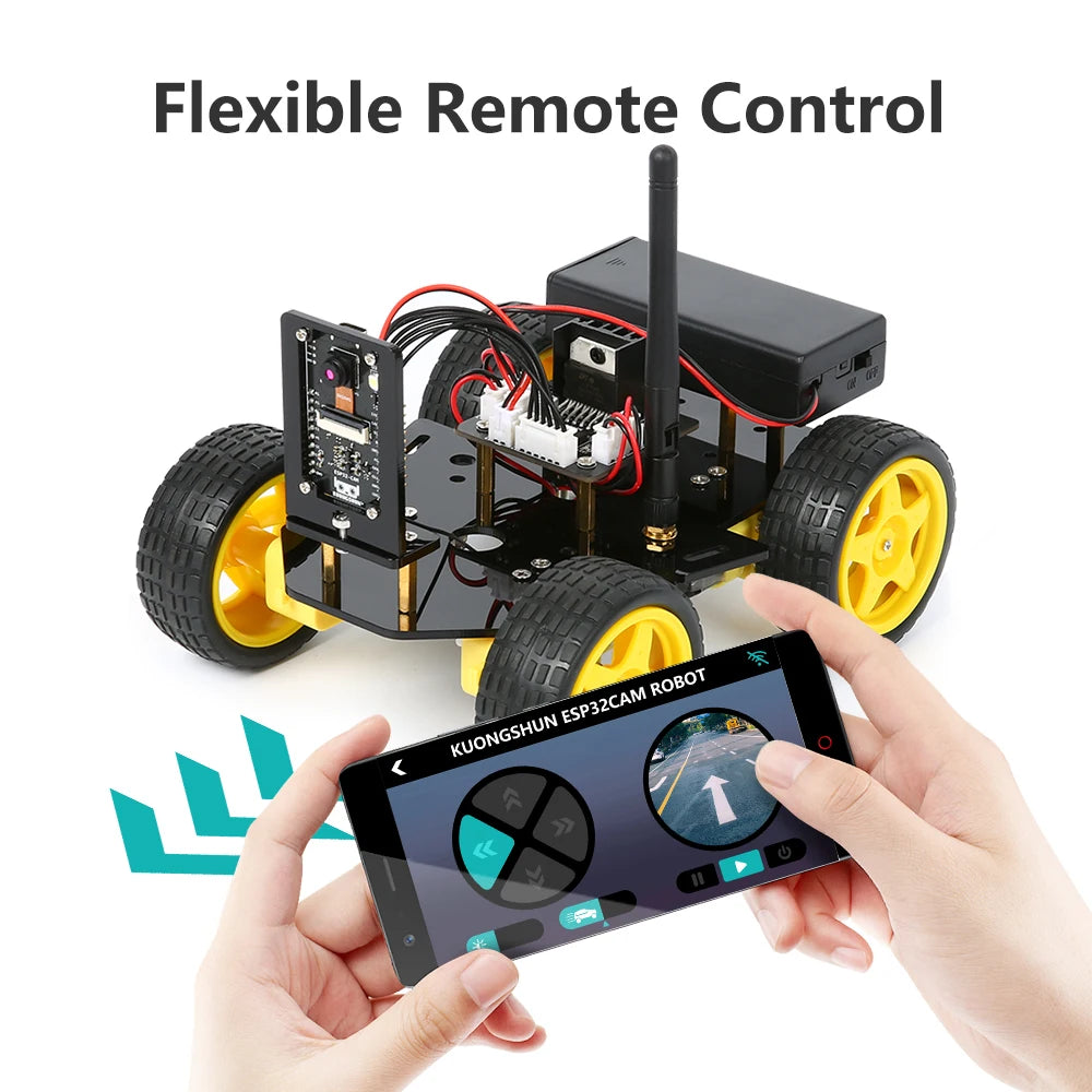 4WD Smart Robot Car ESP32 Camera Wifi Automation Kit