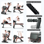 PORIYA ADKING Weight Bench Fitness Bench Press Squat Rack Adjustable Home Gym Equip