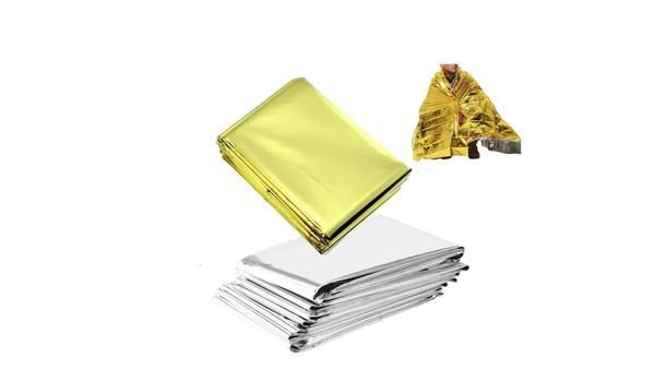Emergency Thermal Poncho Blanket Lightweight Water-Resistant Windproof Sunshade Reusable First Aid Mat Pad Cover