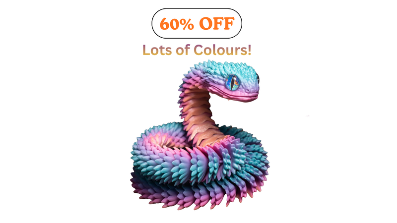 3D Printed Snake Realistic Snake Statue Movable Joint Fidget Toys