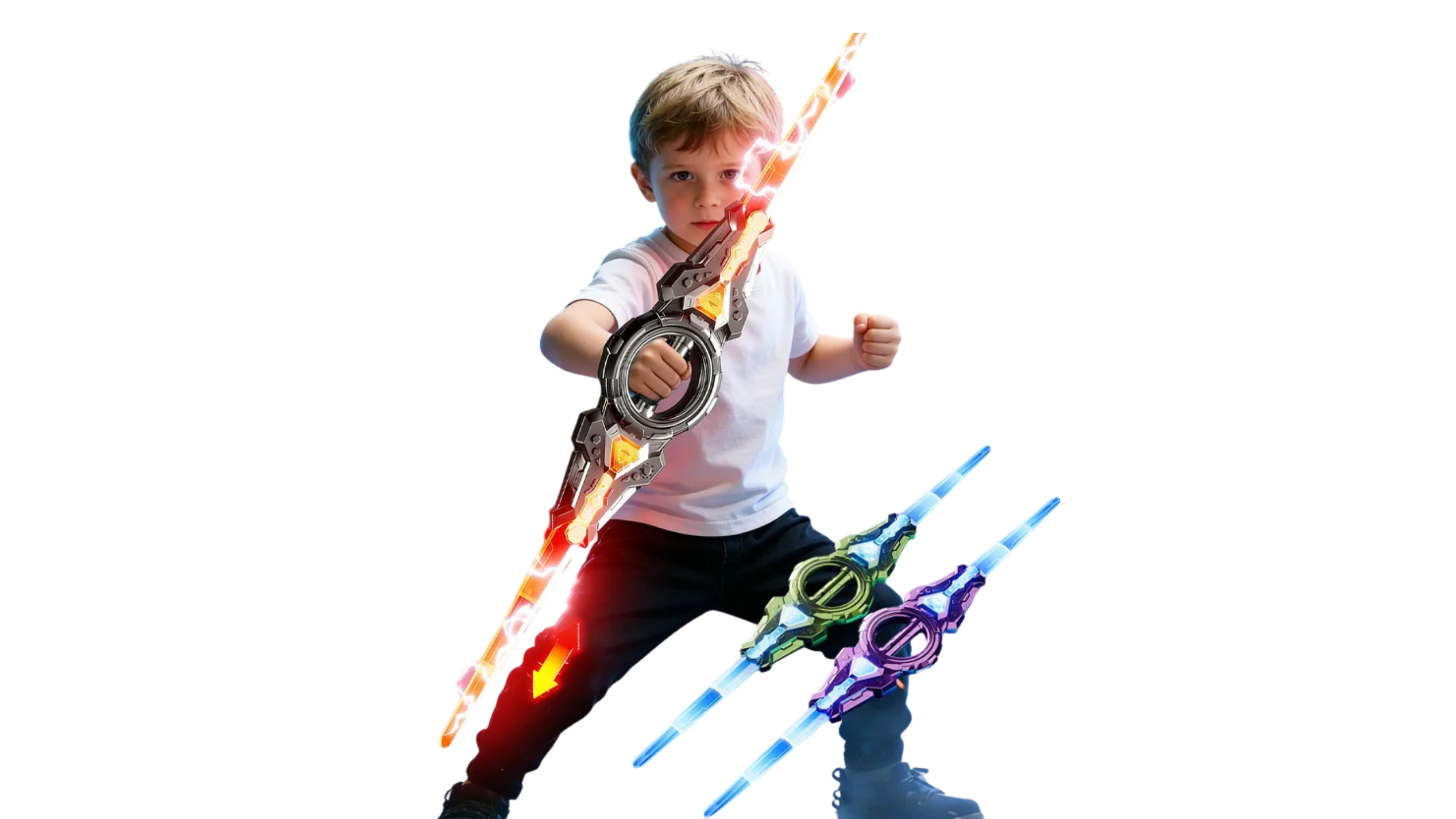 Rotate Sword Double Ended Retractable Multi-Colour Flash LED Light Toy
