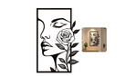 CIFBUY Woman Flower Metal Wall Art Decor Modern Home Gift Aesthetic Portrait Face Outline Bedroom Room Decor
