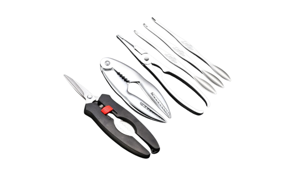 Ishmet Seafood Tools Multi-functional Zinc Alloy Claws Crab Needles Crab Scissors Kitchen Seafood Tools
