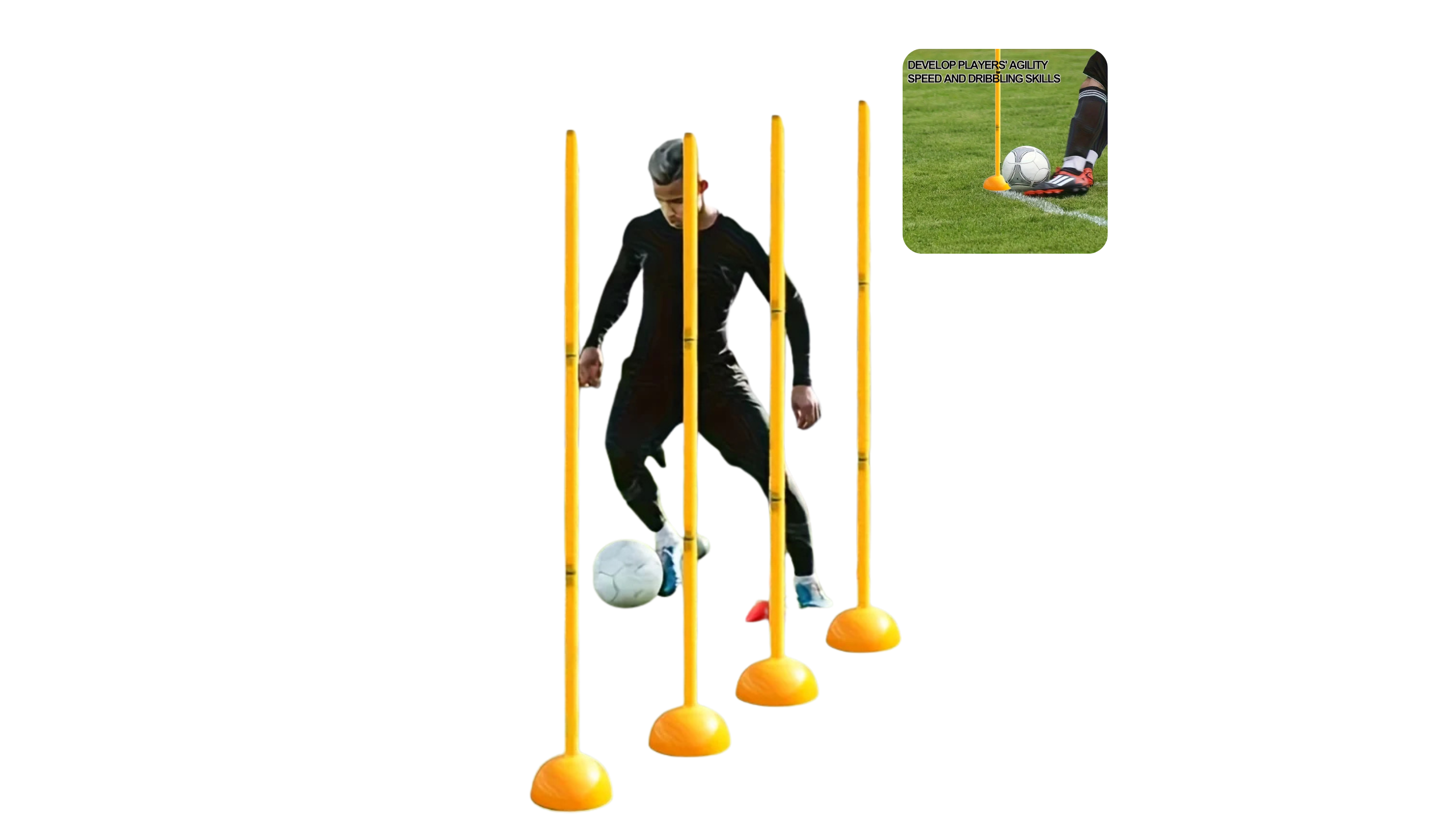 Galamunda Agile Movement Training Pillar, Football Skills Training Tool, Detachable Design, and Heavy-duty Base - for Football Training