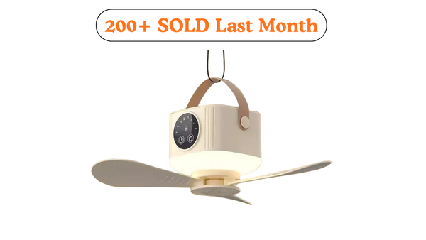 7200mAh Wireless Portable Ceiling Fan with Remote USB Rechargeable Bedroom Hanging Fan with Hook Tent Camping Outdoor