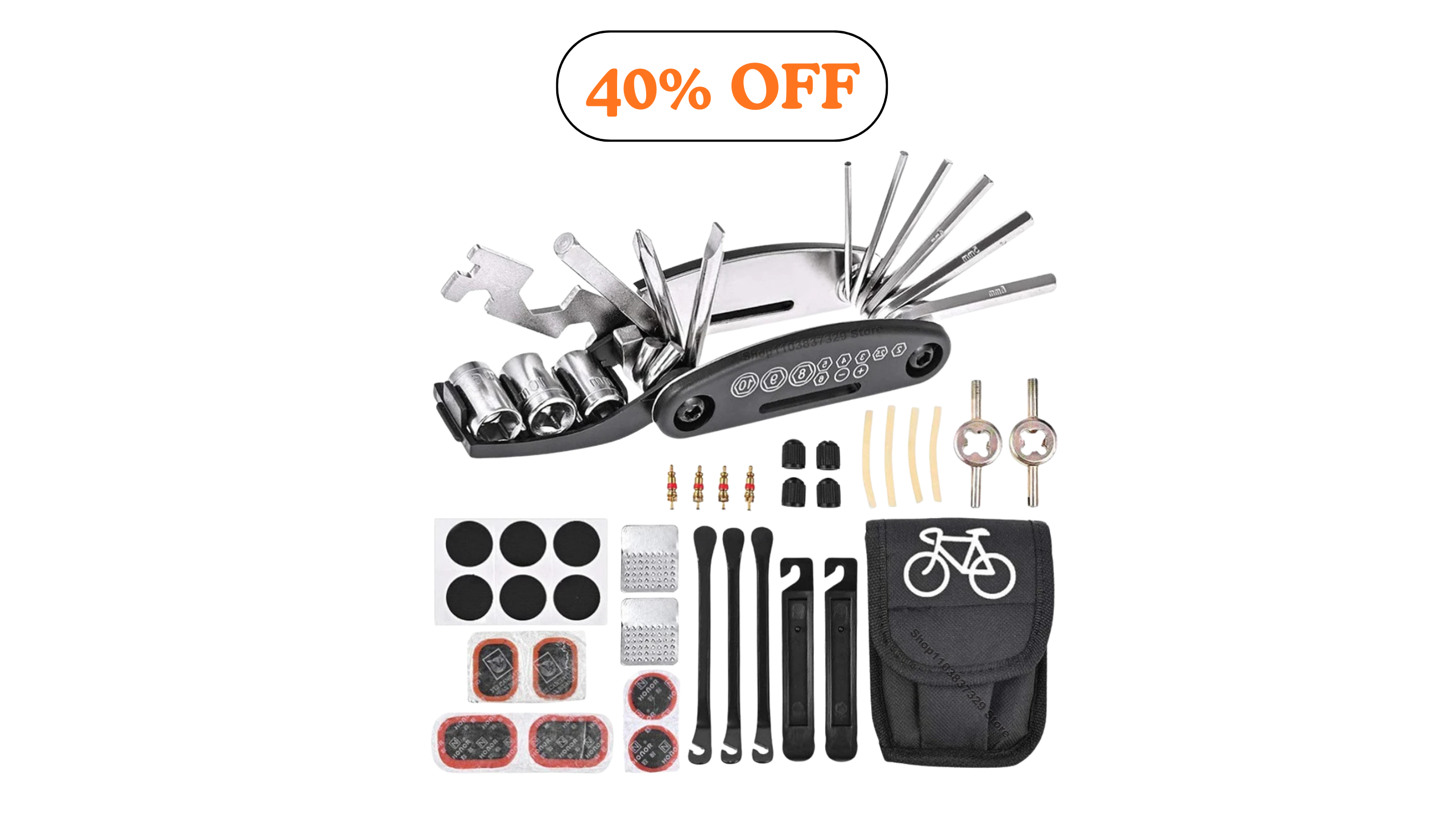 east Essentials Bicycle Repair Tools Kit, Bike Accessories, Multi Tool Set with Pump Tire Patch, Portable Mountain Road BikeTire Auto Tool Set