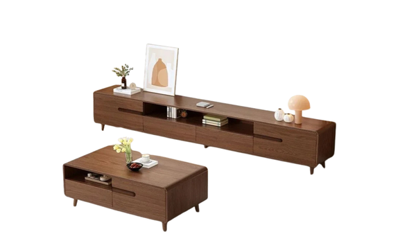 Nawongo Modern Minimalist TV Stand TV Cabinet Console Living Room Bedroom Space Saving Storage Coffee Table Set  Table Television Salon