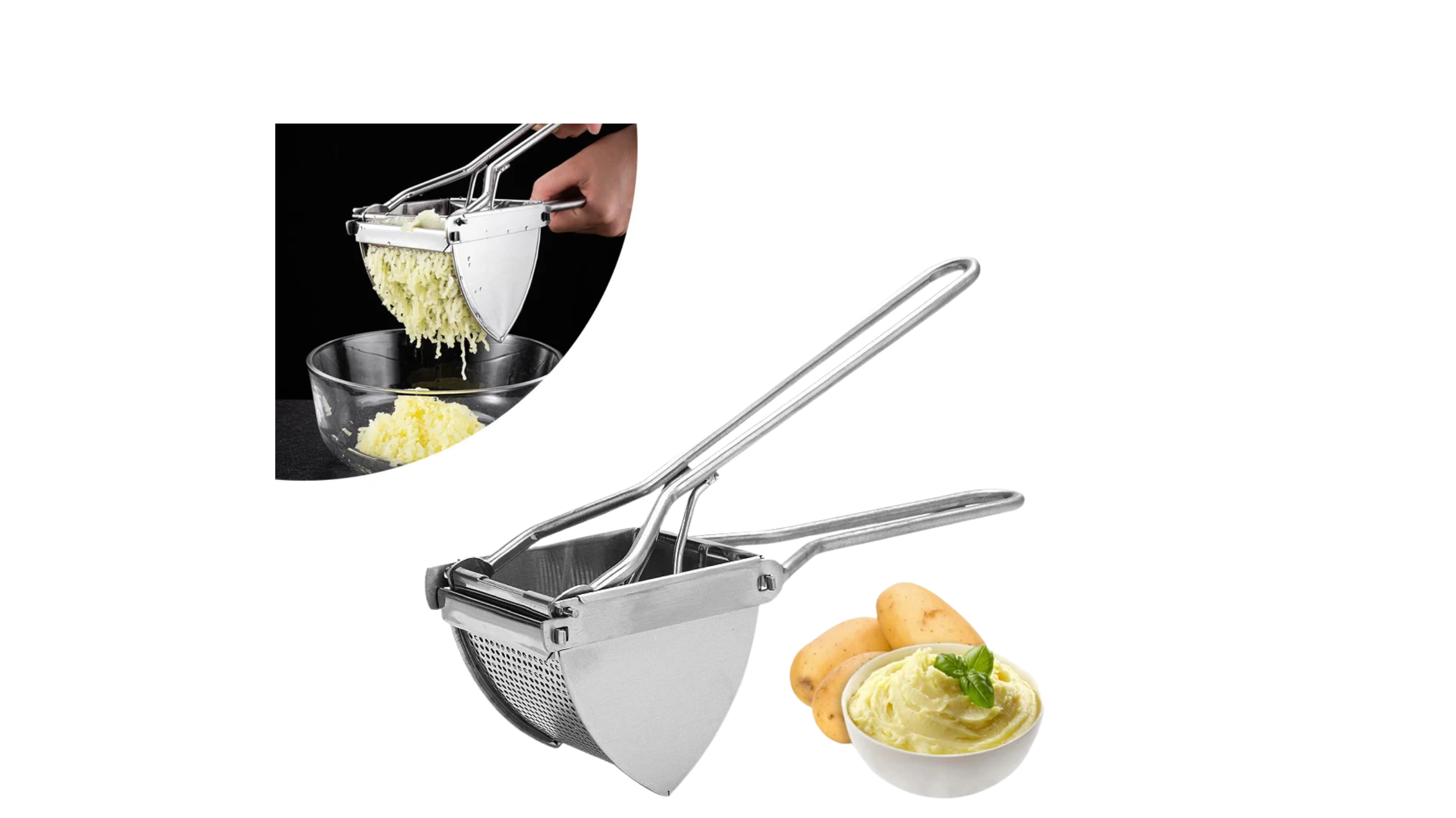 Nawongo Fruit Vegetable Juicer Potato Ricer Stainless Steel Potato Masher Heavy Duty Potato Ricer Masher for Baby Food kitchen items