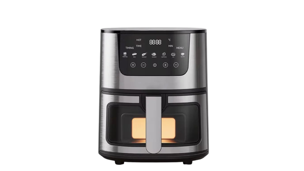 DIVEDEER 4L Household Visual Air Fryer - Large Capacity, Multifunctional, Stainless Steel Design for Home Use (Freidora Aire)