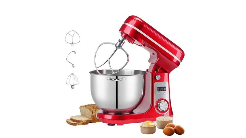 BioloMix Kitchen Food Stand Mixer, Blender, Quiet Motor, Cream Egg Whisk, Whip Dough Kneader, 6-Speed, 1200 W, 6 L