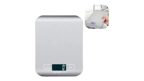 east Essentials Digital Kitchen Scale 10/5kg-1g LED Display Stainless Steel Panel Electronic Scales for Home Food Snacks Weighing Baking Tools