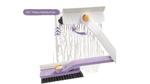 east Essentials Multi-Purpose Tile Cleaning Brush, 360° Rotating Hard Bristle Scrubber for Bathroom & Kitchen Floors and Walls