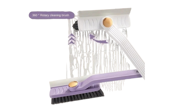 east Essentials Multi-Purpose Tile Cleaning Brush, 360° Rotating Hard Bristle Scrubber for Bathroom & Kitchen Floors and Walls