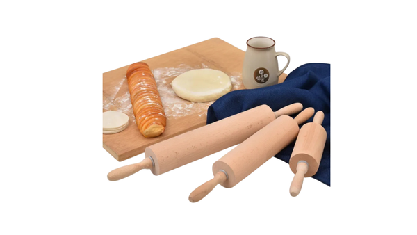 Beccarat Wooden Rolling Pin Professional Dough Roller Non-Stick Rolling Pin for Pasta Dough Pizza Baking Cookies Biscuit Fondant Cake