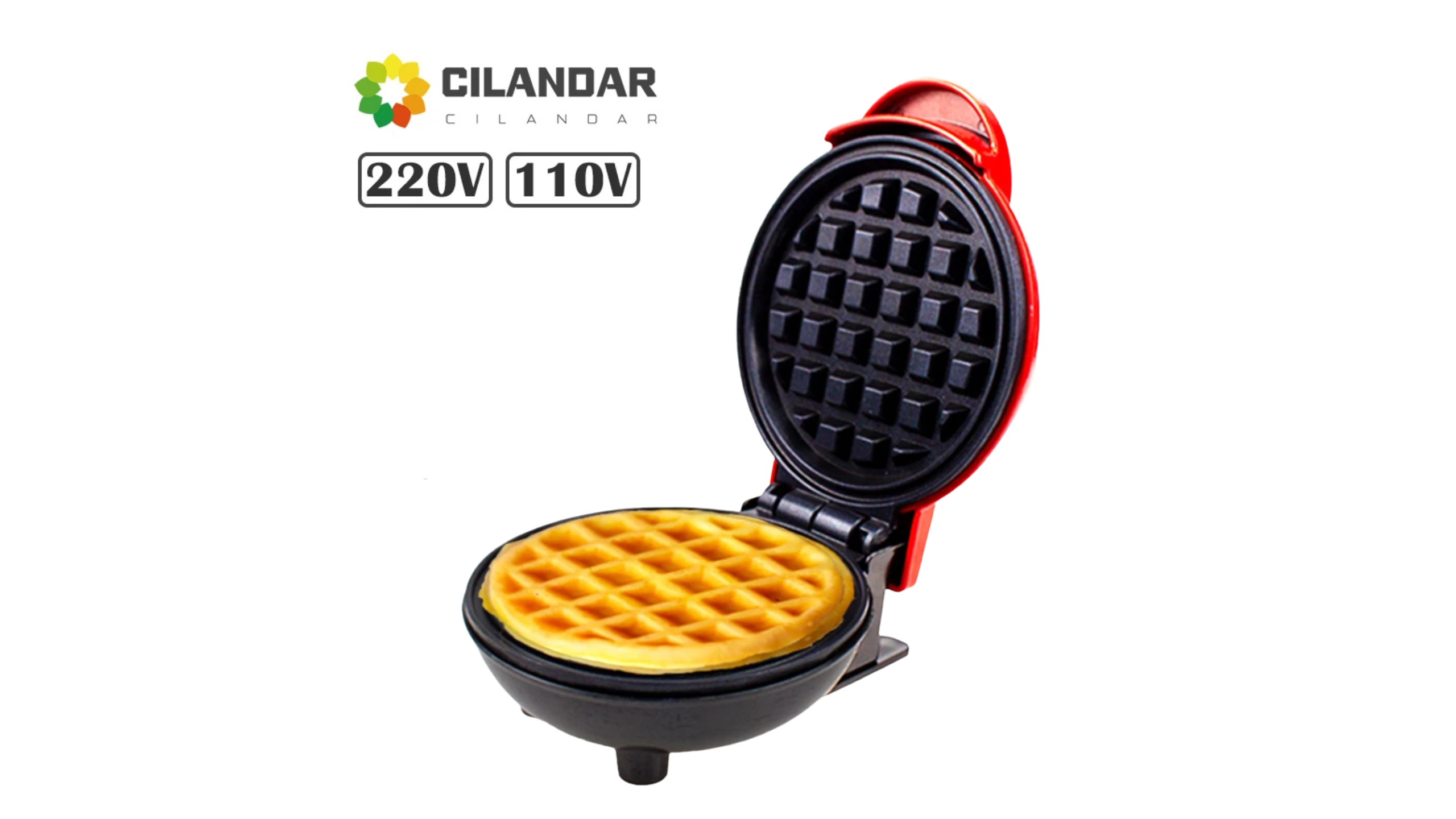 CILANDAR 110V&220V Electric Mini Waffles Maker Machine Kitchen Cooking Appliance for Kids Breakfast Dessert Pot