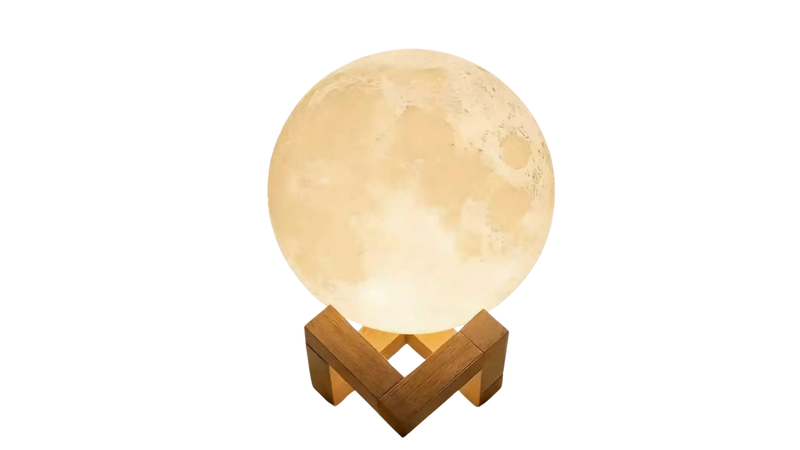 east Home Planet Lamp Moon Galaxy Night Light Art Painting Graffiti Birthday Gift Bedroom Living Room Decoration (With Stand)