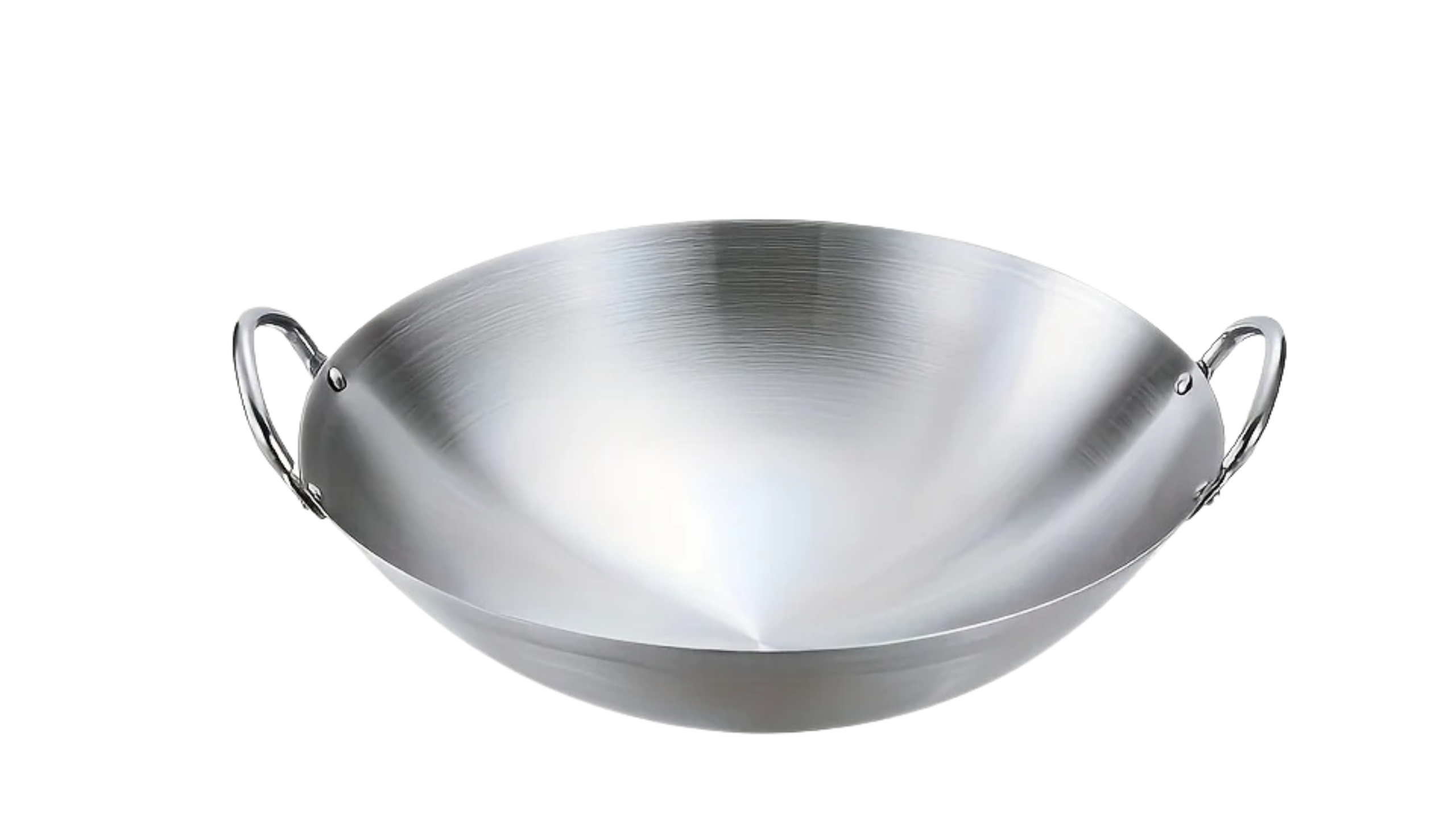 MasterBro 1pc Large Stainless-Steel Wok, Uncoated Thick High-Quality Durable Chef's Pan with Dual Handles, Easy to Clean