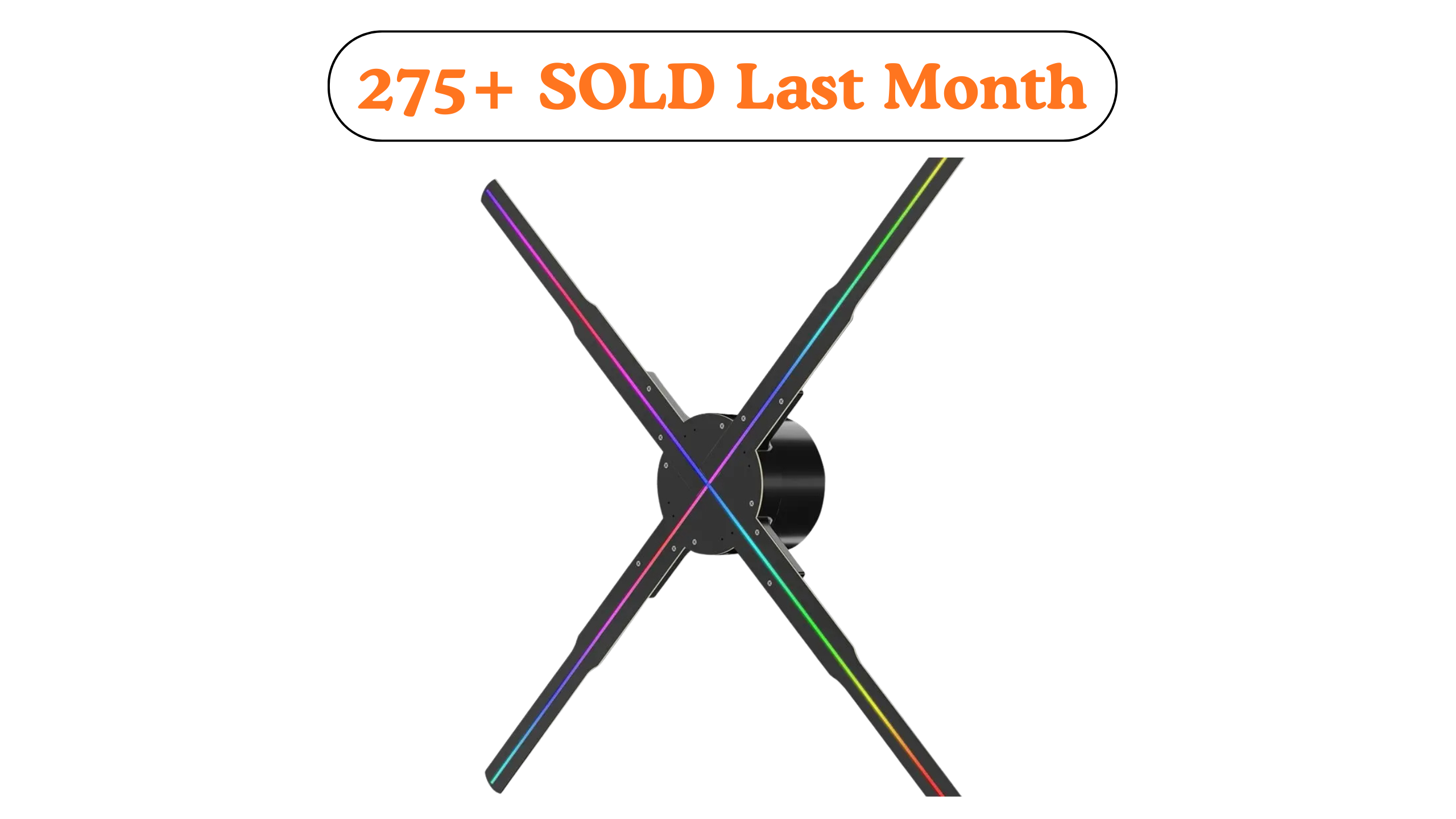 VIGAOT 50cm Wi-Fi Holographic Fan 3D Advertising Machine 576 LED Sign Neon Smart HD Player Support Video Picture Logo Holographic Light