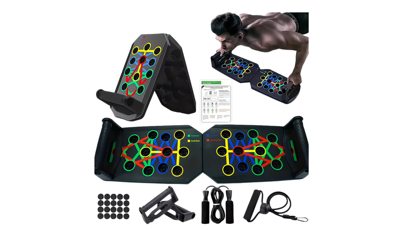 Fit & Smith Portable Multifunctional Push-up Board Set With Handles Foldable Fitness Equipment For Chest Abdomen Arms And Back Training