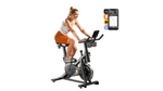 MERACH Exercise Bike Brake Pad Stationary Bike Low Noise Indoor Cycling Bike 270lbs Weight Capacity Tablet Mount Fitness Courses