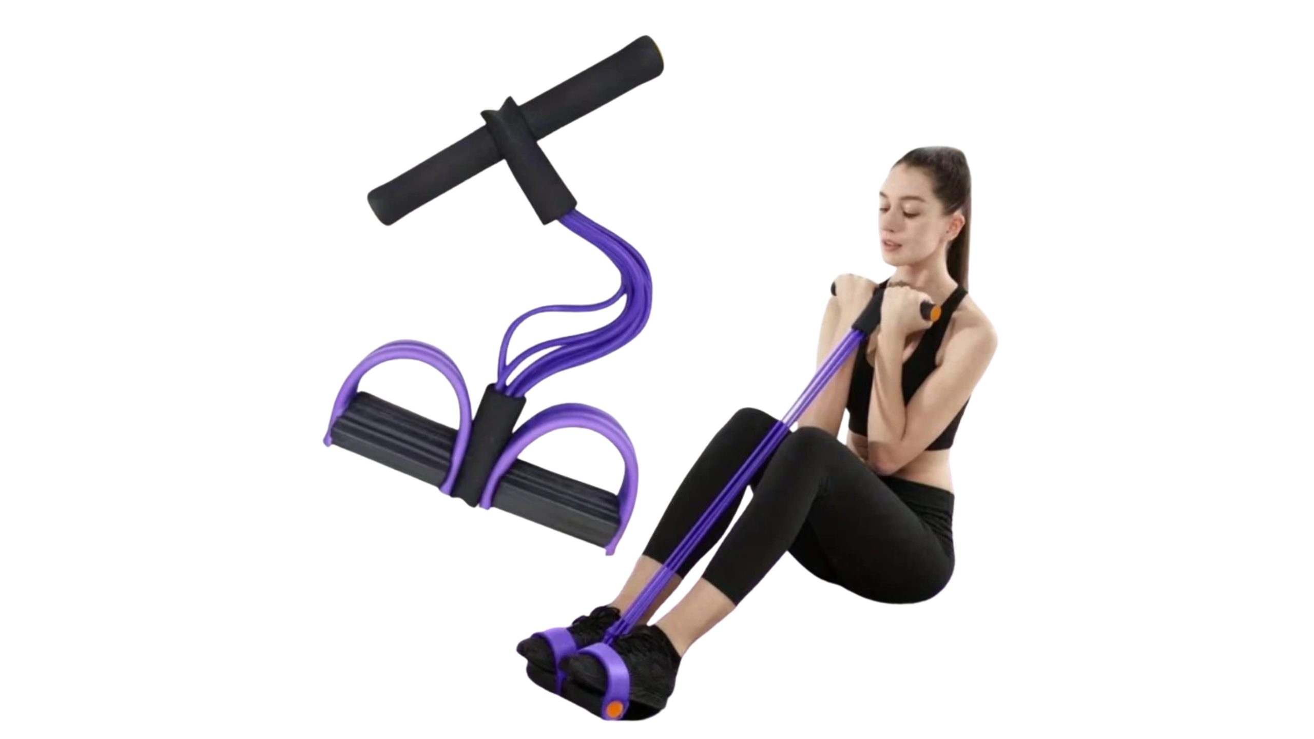 Puller Resistance Bands, 6 Tubes Elastic Yoga Pedal Puller Resistance Bands for Abdominal Waist Arm Leg Stretching Slimming Trai